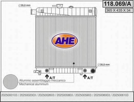 Радіатор, охолодження двигуна AHE 118.069/A