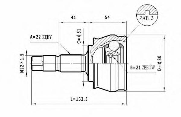 STATIM C173 Шарнирный комплект, приводной вал