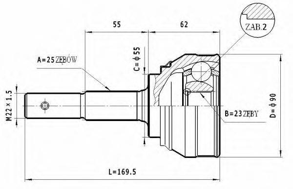 STATIM C549 Шарнірний комплект, приводний вал