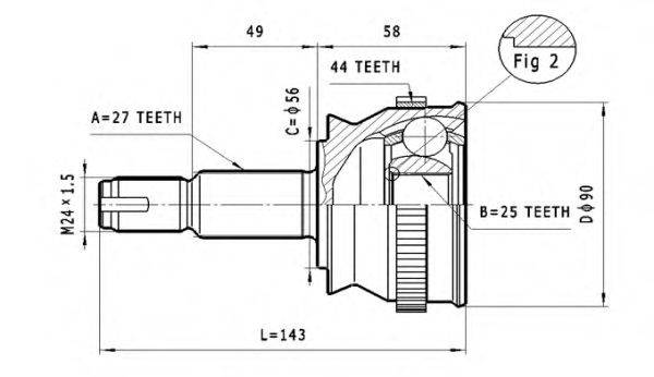 STATIM C152 Шарнірний комплект, приводний вал