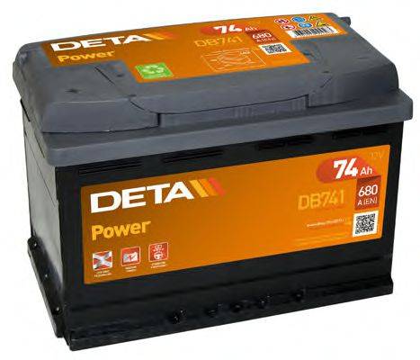 Стартерна акумуляторна батарея; Стартерна акумуляторна батарея DETA DB741