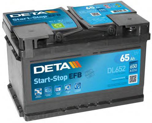 Стартерная аккумуляторная батарея; Стартерная аккумуляторная батарея DETA DL652