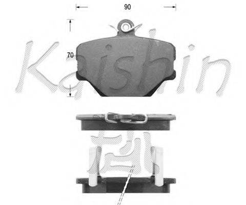 Комплект гальмівних колодок, дискове гальмо KAISHIN D10049