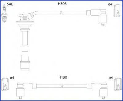 HITACHI 134562 Комплект дротів запалення