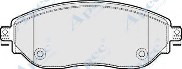Комплект гальмівних колодок, дискове гальмо APEC BRAKING PAD2047