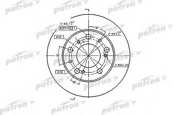 PATRON PBD1118 Тормозной диск