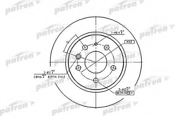 гальмівний диск PATRON PBD1574
