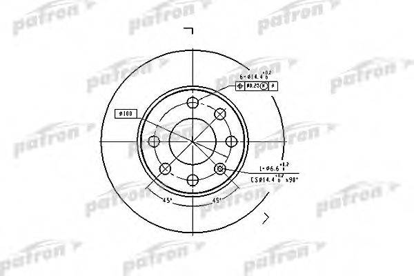 PATRON PBD1608 Тормозной диск