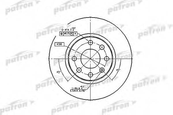 PATRON PBD1624 Тормозной диск
