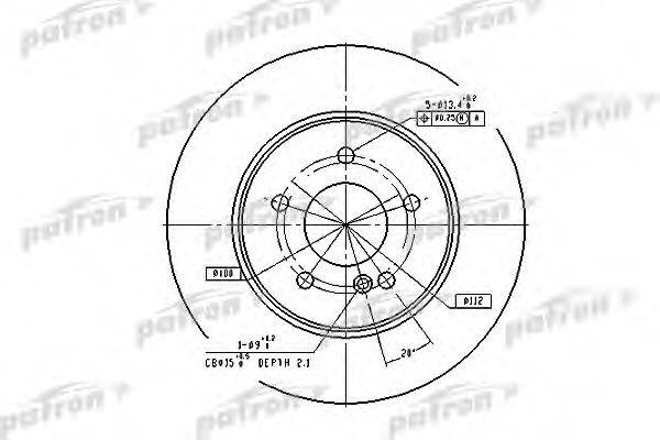 PATRON PBD2813 Тормозной диск