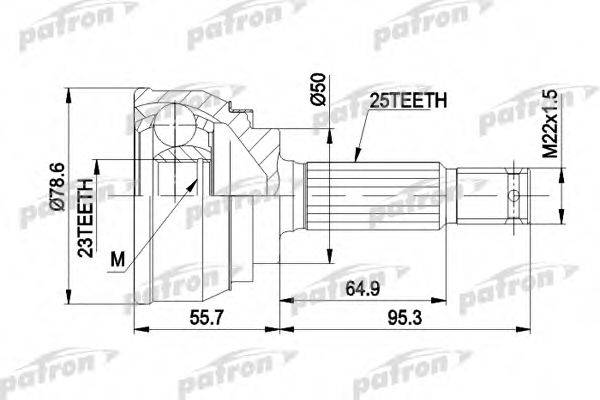 PATRON PCV1104 Шарнирный комплект, приводной вал