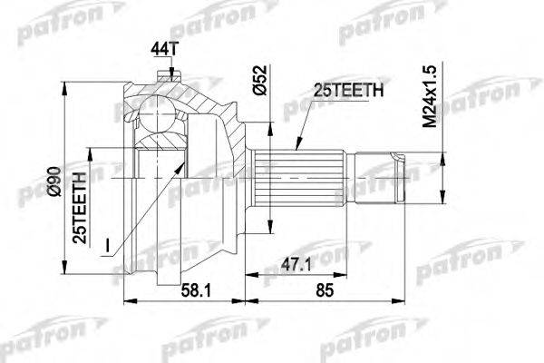 PATRON PCV1110 Шарнирный комплект, приводной вал