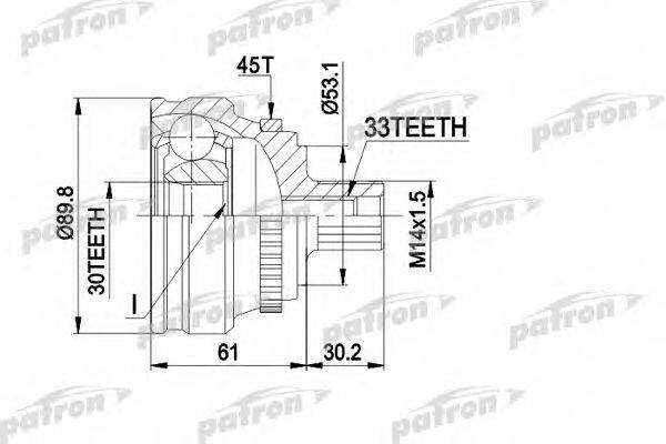 PATRON PCV1112 Шарнірний комплект, приводний вал