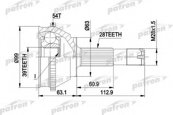 PATRON PCV1120 Шарнирный комплект, приводной вал
