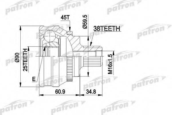 PATRON PCV1121 Шарнирный комплект, приводной вал