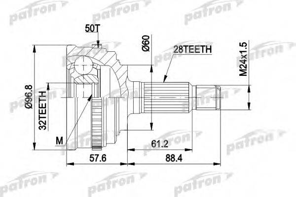 PATRON PCV1131A Шарнирный комплект, приводной вал