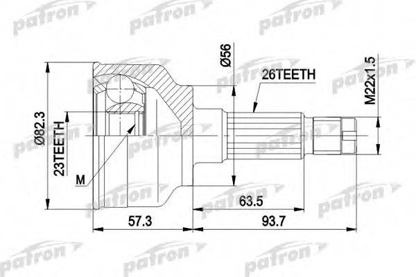 PATRON PCV1135 Шарнирный комплект, приводной вал