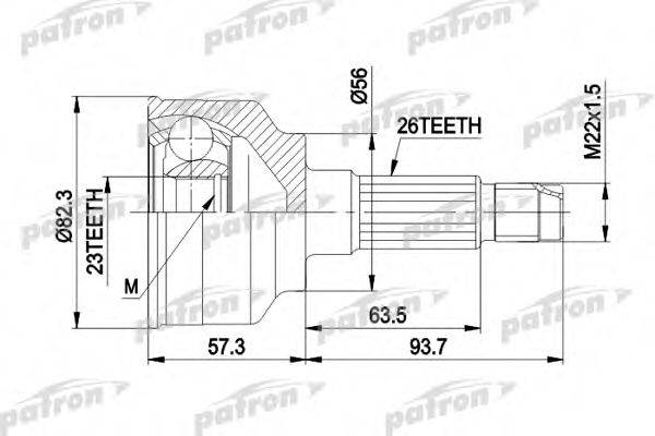 PATRON PCV1145 Шарнірний комплект, приводний вал