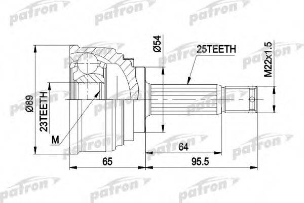 PATRON PCV1148 Шарнирный комплект, приводной вал