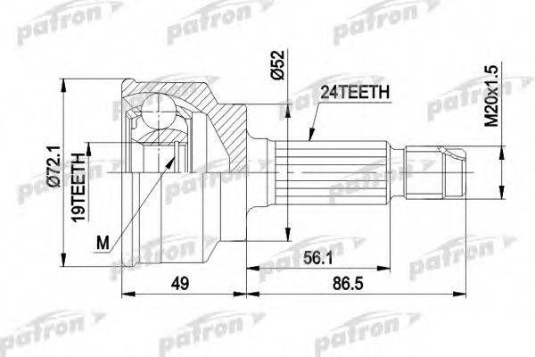 PATRON PCV1171 Шарнирный комплект, приводной вал