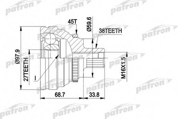 PATRON PCV1174 Шарнирный комплект, приводной вал
