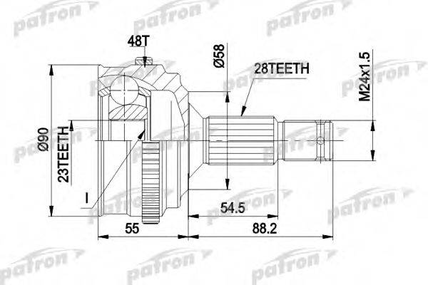 Шарнирный комплект, приводной вал PATRON PCV1179