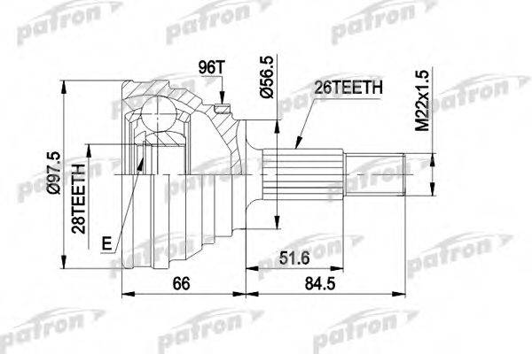 PATRON PCV1203 Шарнирный комплект, приводной вал