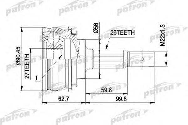 PATRON PCV1207 Шарнірний комплект, приводний вал
