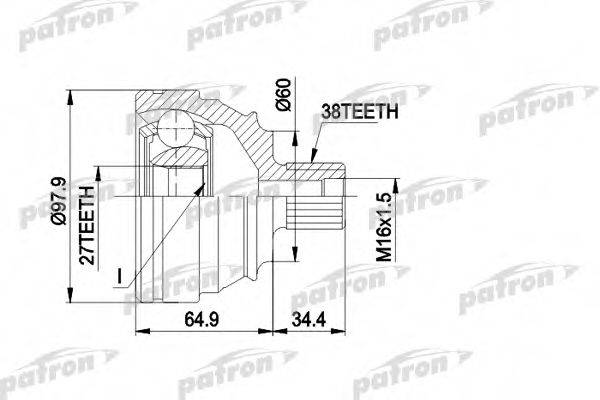 PATRON PCV1230 Шарнирный комплект, приводной вал