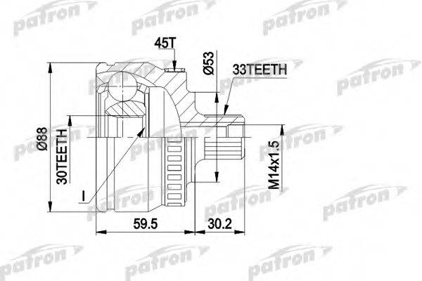 PATRON PCV1239 Шарнирный комплект, приводной вал