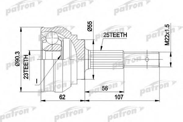 PATRON PCV1248 Шарнирный комплект, приводной вал