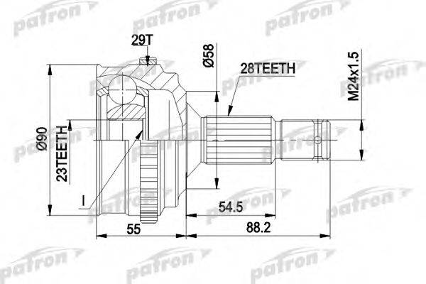 PATRON PCV1263 Шарнирный комплект, приводной вал