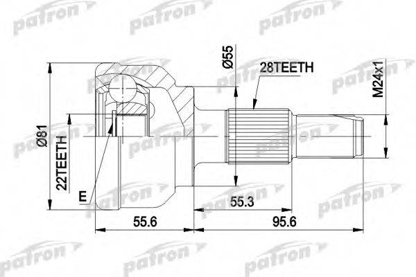 PATRON PCV1300 Шарнирный комплект, приводной вал