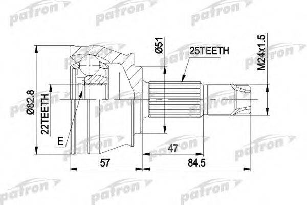PATRON PCV1306 Шарнирный комплект, приводной вал