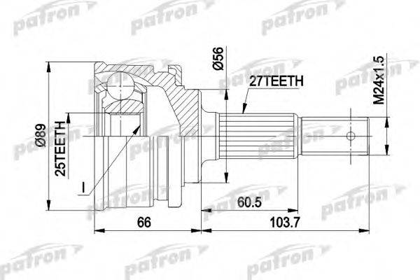 PATRON PCV1323 Шарнірний комплект, приводний вал