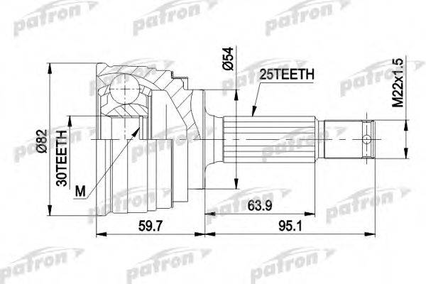 PATRON PCV1329 Шарнирный комплект, приводной вал