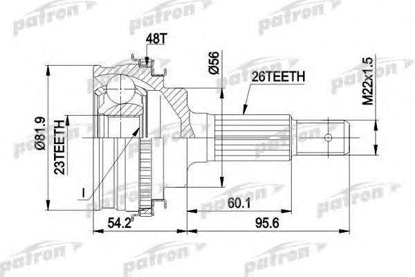 PATRON PCV1347 Шарнирный комплект, приводной вал