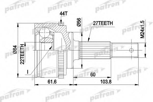 PATRON PCV1348 Шарнирный комплект, приводной вал