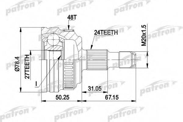 PATRON PCV1367 Шарнирный комплект, приводной вал