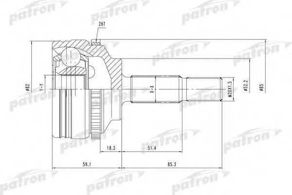PATRON PCV1378 Шарнирный комплект, приводной вал