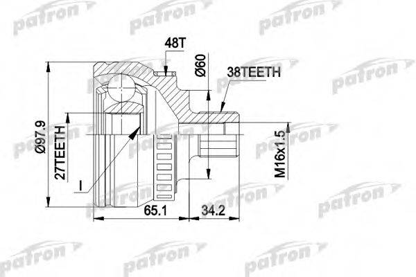 PATRON PCV1389 Шарнирный комплект, приводной вал