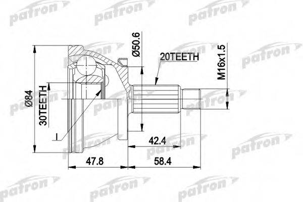 PATRON PCV1403 Шарнирный комплект, приводной вал