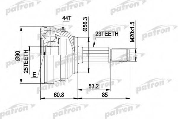 PATRON PCV1422 Шарнирный комплект, приводной вал