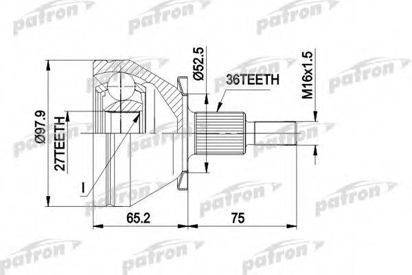 PATRON PCV1428 Шарнирный комплект, приводной вал
