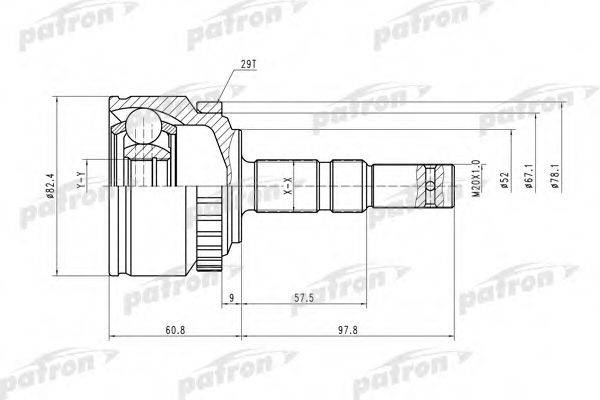 PATRON PCV1451 Шарнирный комплект, приводной вал
