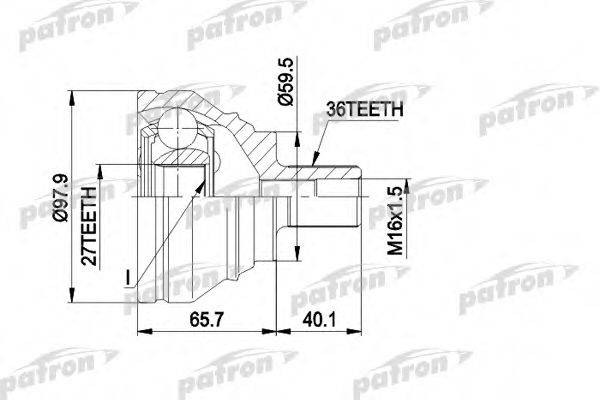 PATRON PCV1463 Шарнирный комплект, приводной вал