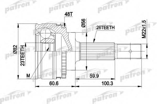 PATRON PCV1483 Шарнирный комплект, приводной вал