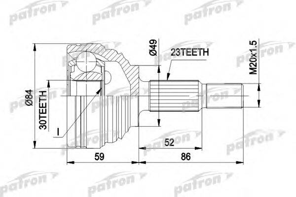 PATRON PCV1501 Шарнирный комплект, приводной вал