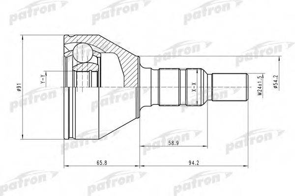 PATRON PCV1506 Шарнирный комплект, приводной вал