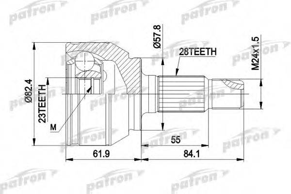 PATRON PCV1514 Шарнирный комплект, приводной вал